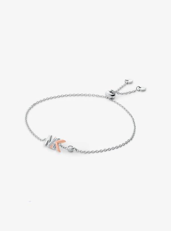 Damske Naramky Michael Kors Two-Tone Sterling Silver Logo Slider Titán Meď - Šperky Michael Kors Akcia | DMFLR-1854